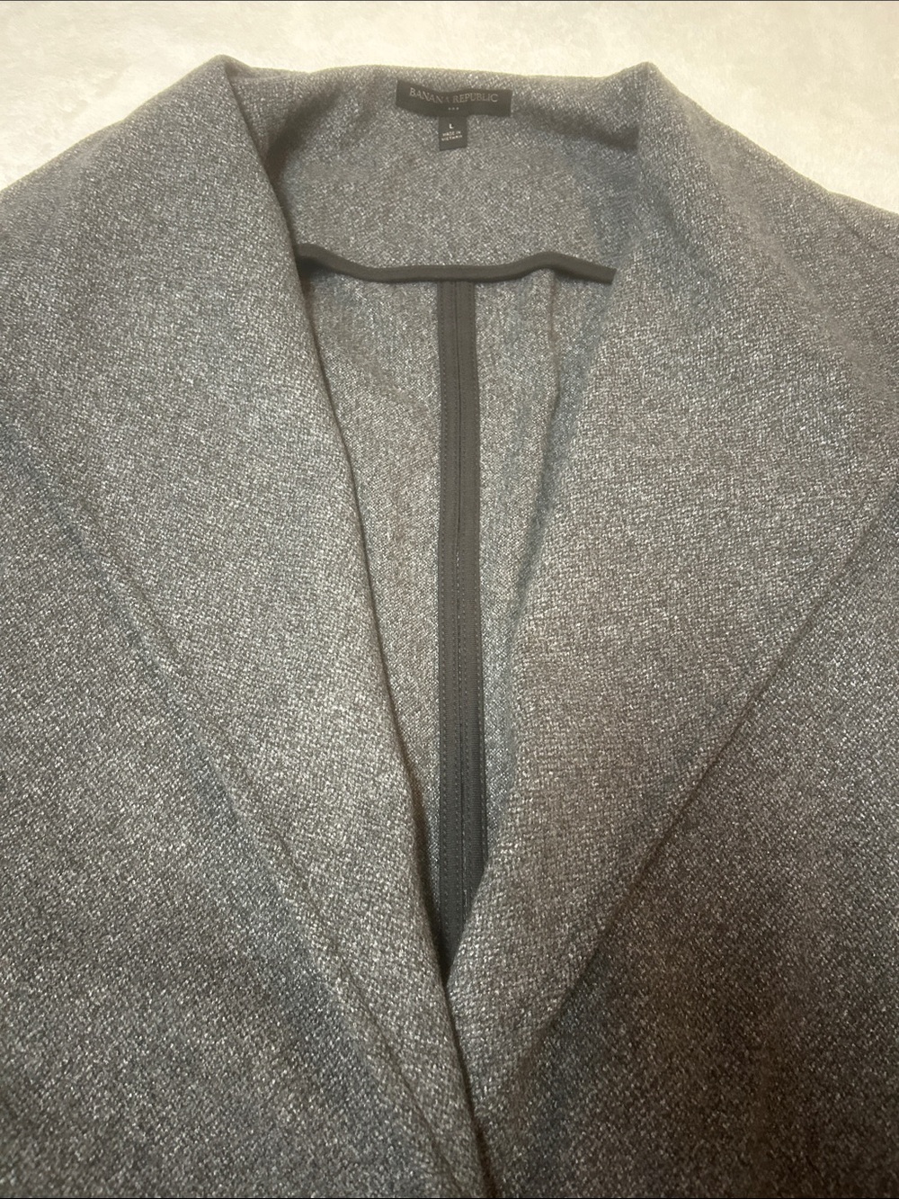 Banana Republic Women’s Coat Charcoal Gray Single-Button Size Large - Picture 6 of 12